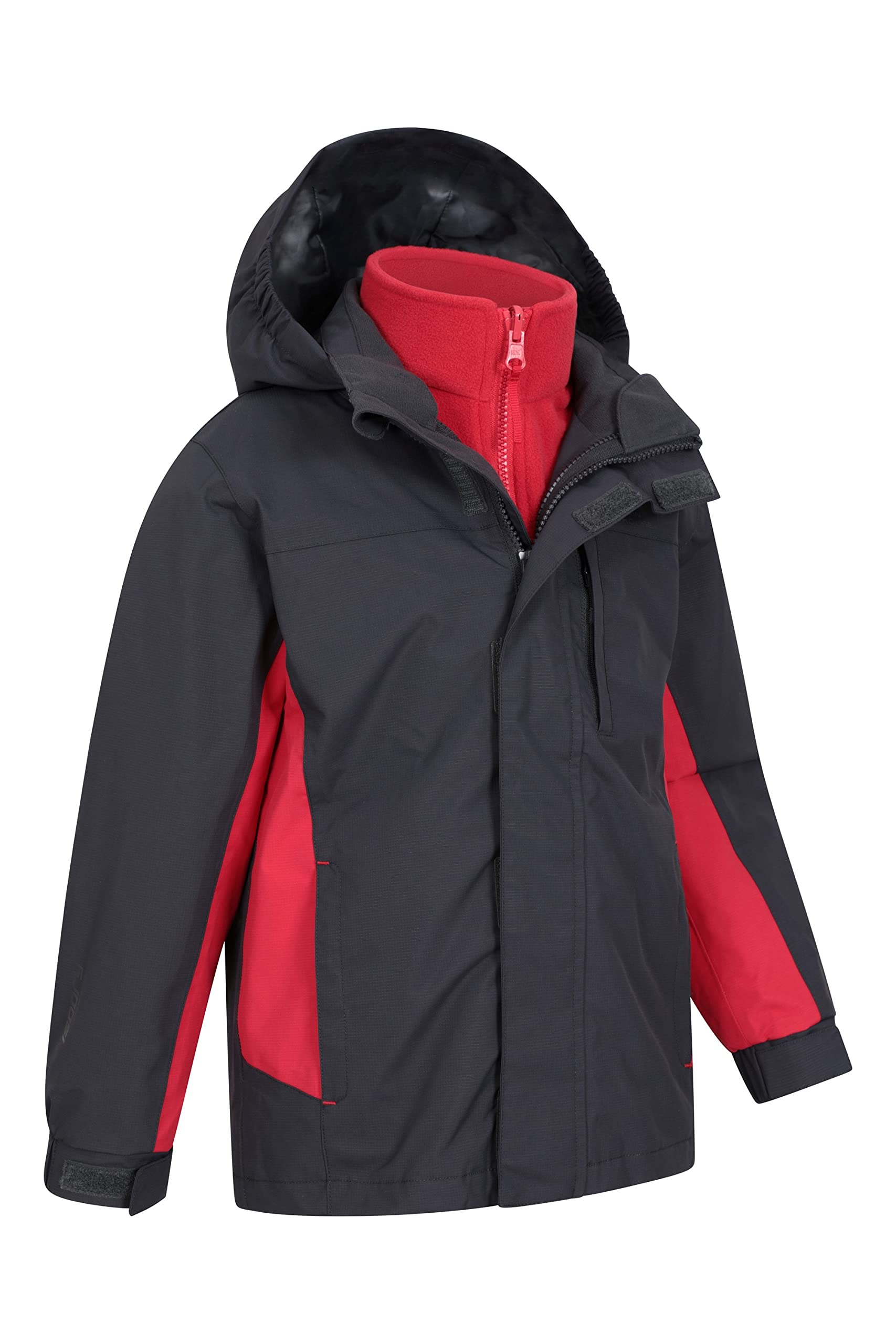 Mountain Warehouse Veste imperméable 3-en-1 Cannonball pour Enfant - Respirante - Coutures étanchées, Capuche Amovible, col doublé en Tricot - Marche et randonnée, Hiver