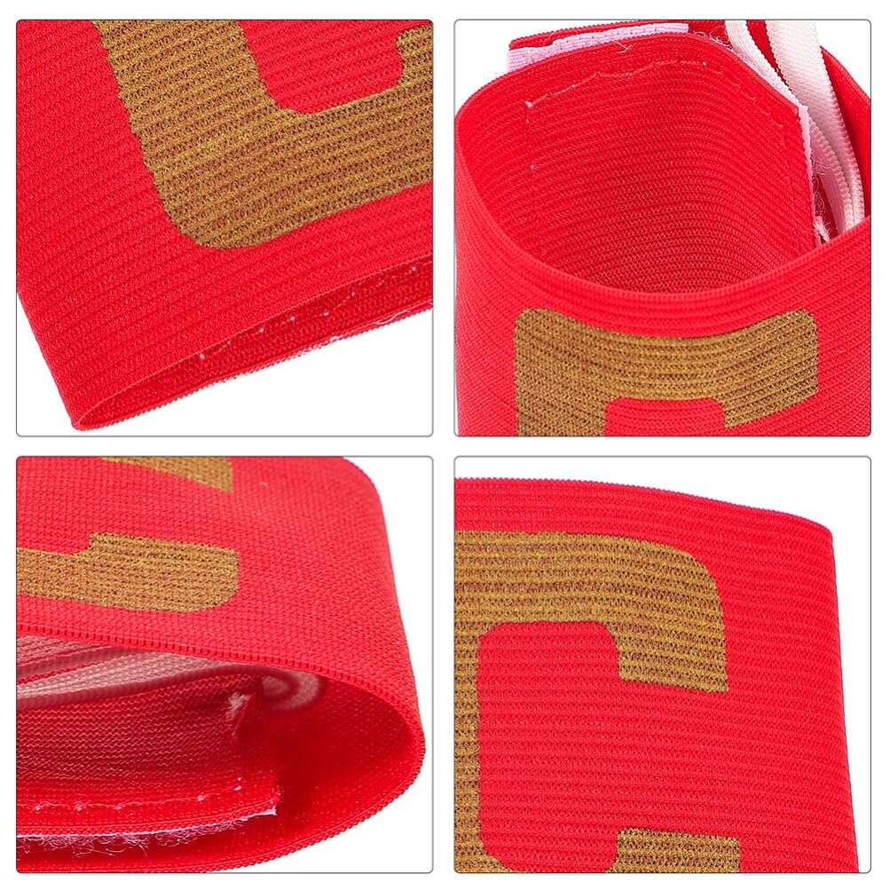 Toddmomy 4pcs Captain Armband Convenient Captain Band Portable Basketball Band Captain Notice Band Running Wrist Band Mini Doll Ice Cream Burner Red Polyester Child Football