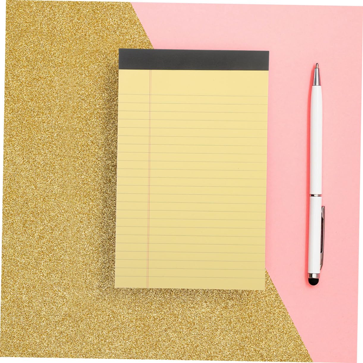 Gelber Notizblock, 12 Pads, 50 Blatt Je Pad, Papier, Liniert | Abreißseiten, Tragbar und Vielseitig Nutzbar, für Schule und Geschäft, 12 Stück-pack