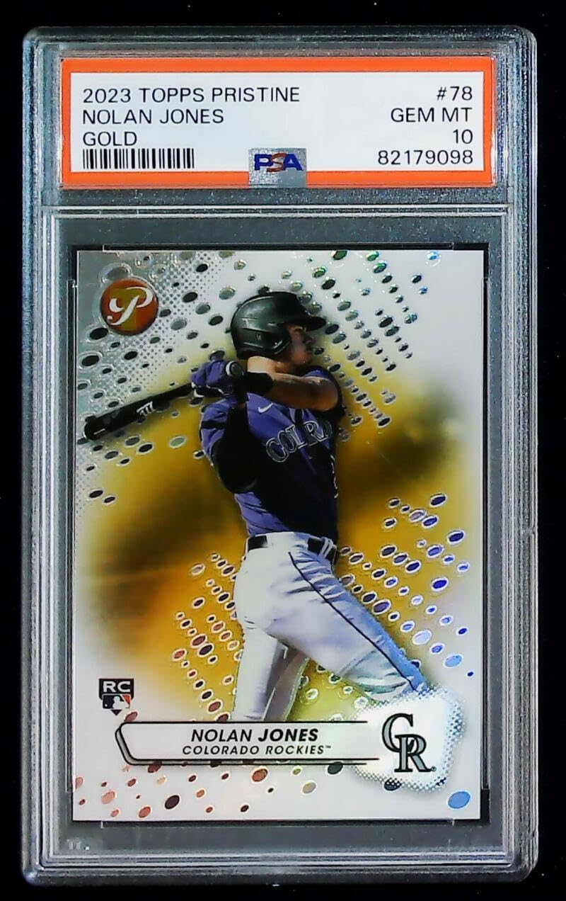 2023 Topps Pristine Gold #78 Nolan Jones RC Rookie 42/50 Colorado Rockies MLB Baseball Trading Card Graded PSA 10 (GEM MINT)