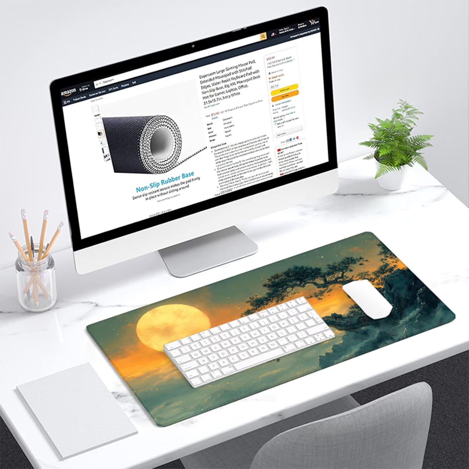 Alfombrilla Ratón Azul Alfombrilla Escritorio Pareja Mouse Pad Gaming Duradera, Mouse Pad Grande Gaming Mejora Precisión y La Velocidad, Antideslizante Desk Mat para PC, Oficina 1600x800x3mm Y2-411