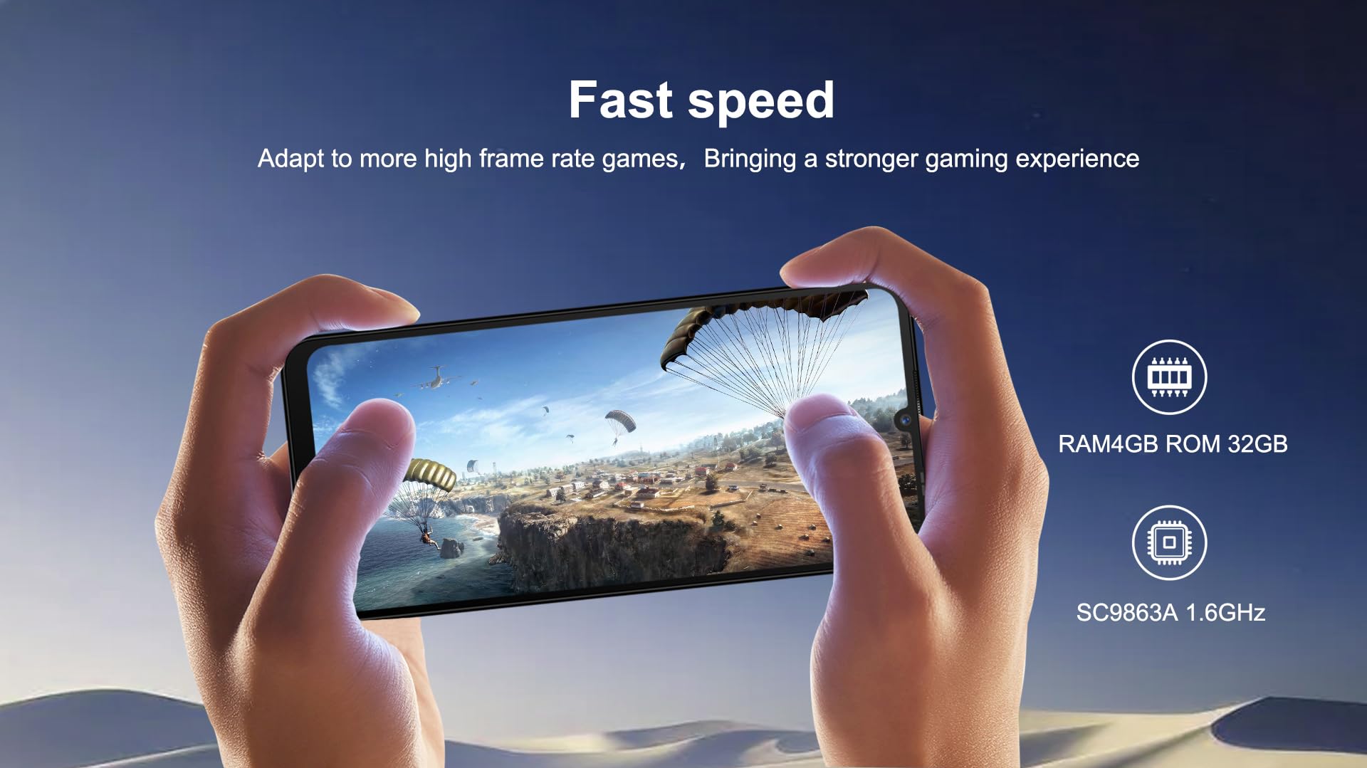 Vortex JK68 Unlocked Android Smartphone, 6.745” HD+ IPS Display, 4GB RAM + 32GB Storage, Dual SIM, Android 14, Black/Grey