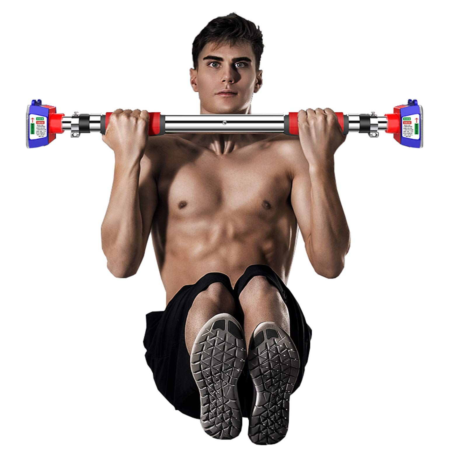 Barra de dominadas pared fácil usar, carga segura 250 kg, 63-176 cm, 93-126