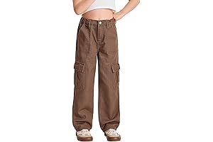Girls' Casual Elastic Waist Cargo Jeans: Essential and Trendy