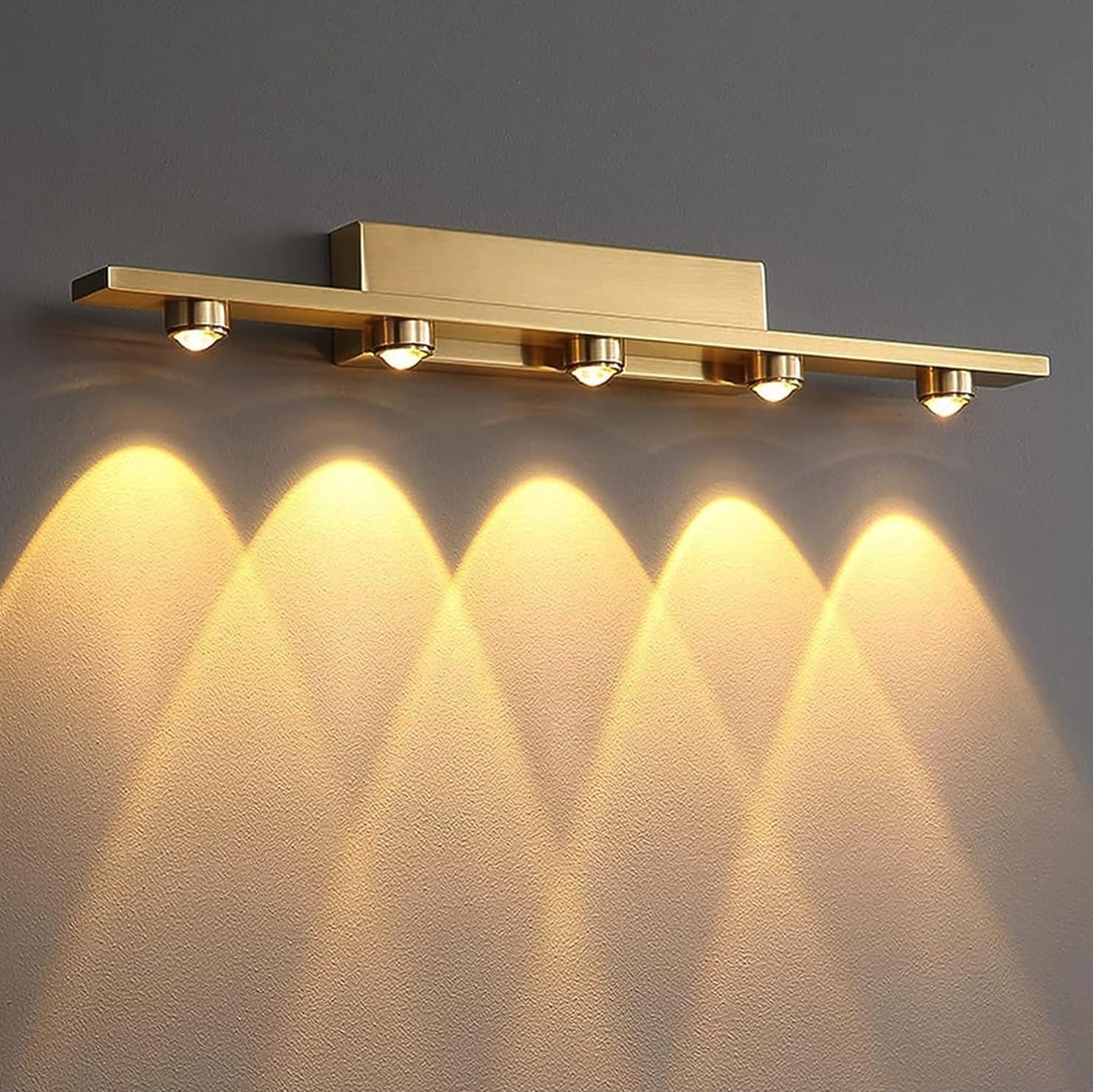 Groeien 5 LED Golden 5 watt Wall Sconce Bathroom Vanity Indoor Outdoor Light Fixtures for Mirror, Hallway,Bedroom,Indoor Wall Light(Luxebeam-5LED)