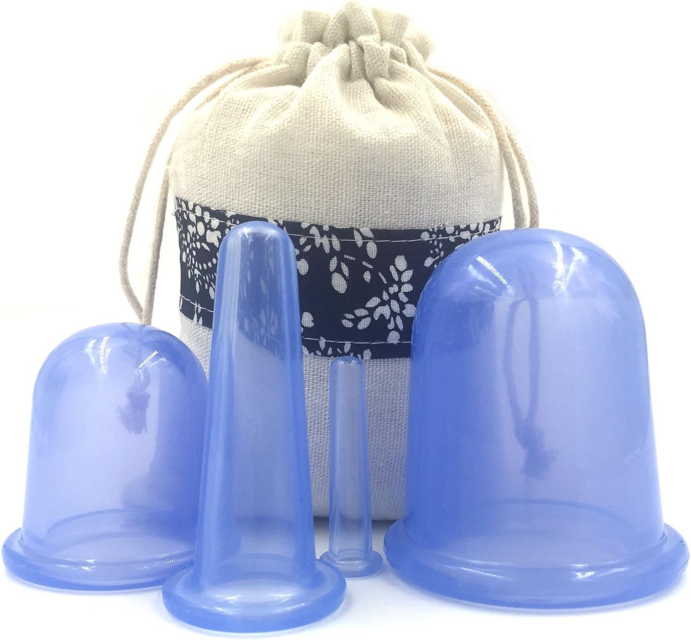BUDDYGO Anti Cellulite Cup, 5 Pcs Silicone Cupping Set, Anti Cellulite Vacuum Therapy Cups for Home Spa Health Care (Blue)