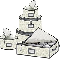 Vista 13 de VERONLY Caja de almacenamiento para copas de vino con divisores con capacidad para 24 estuches de almacenamiento de copas o recipientes de cristal