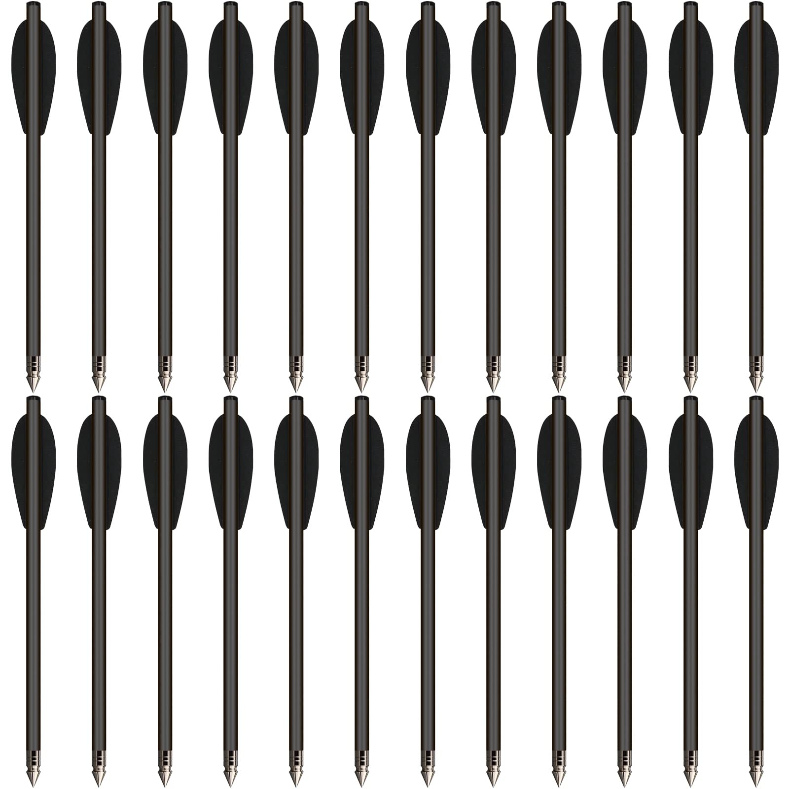 12/24pcs 6.3'' Aluminium Crossbow Bolts,Mini Crossbow Arrows with Sharp Steel Tip for 50-80lbs Pistol Crossbow Precision Target Shooting Practice, Small Hunting Game, Outdoor Fishing