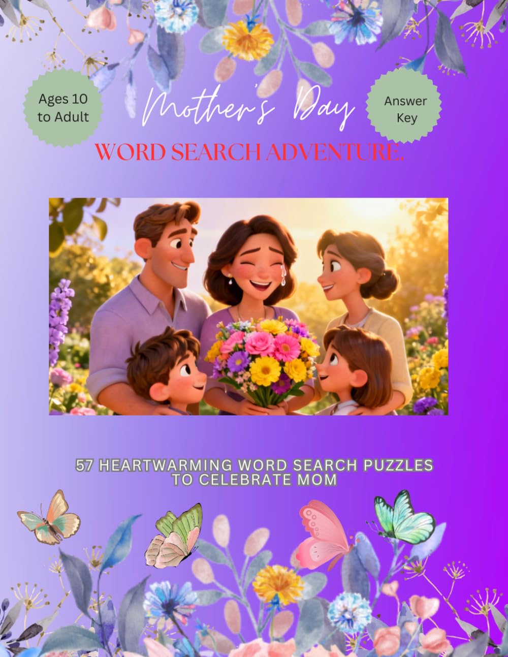 Mother’s Day Word Search Adventure: 57 Heartwarming Puzzles to Celebrate Mom