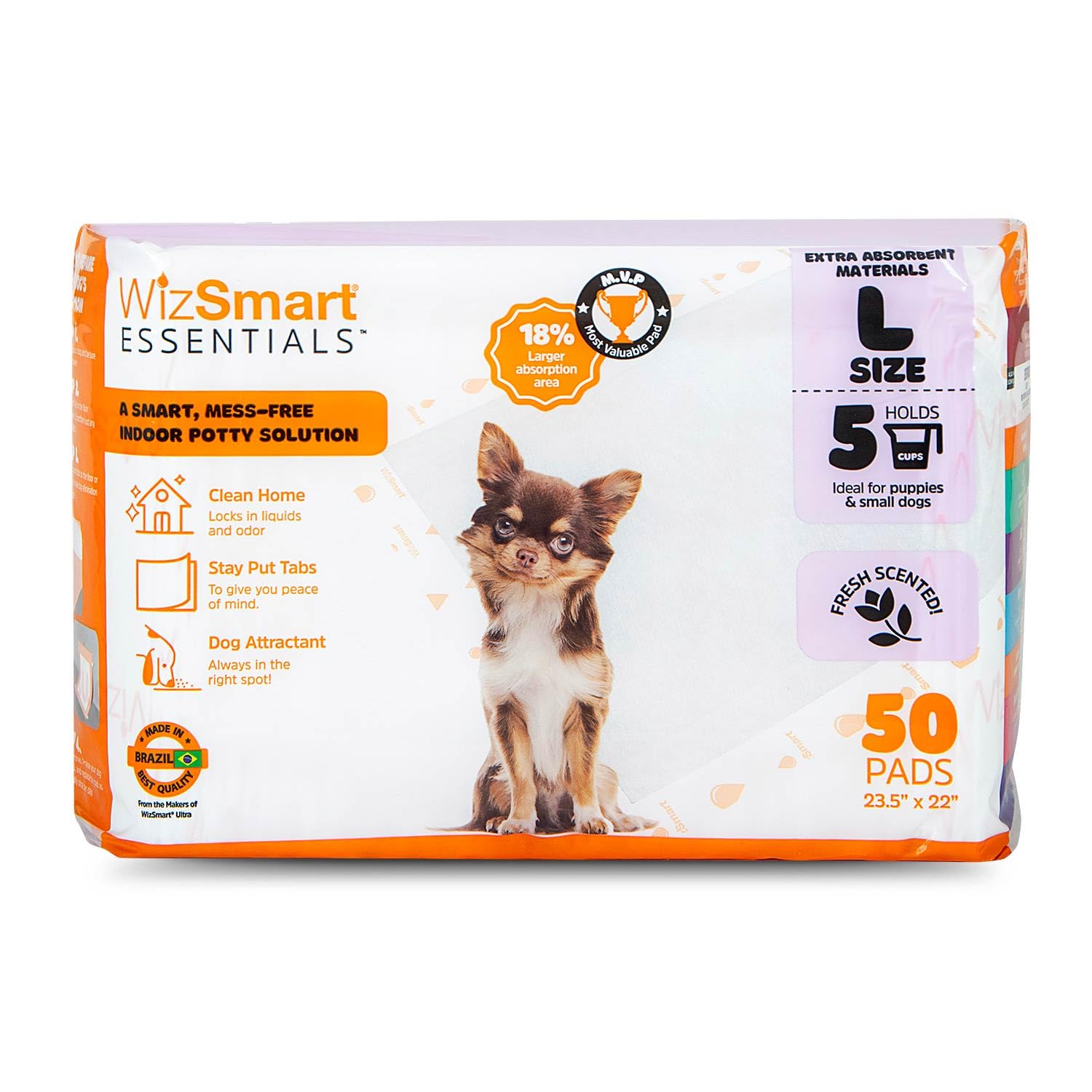 WizSmart Essentials Pads - Almohadillas grandes, 50 unidades, aroma fresco