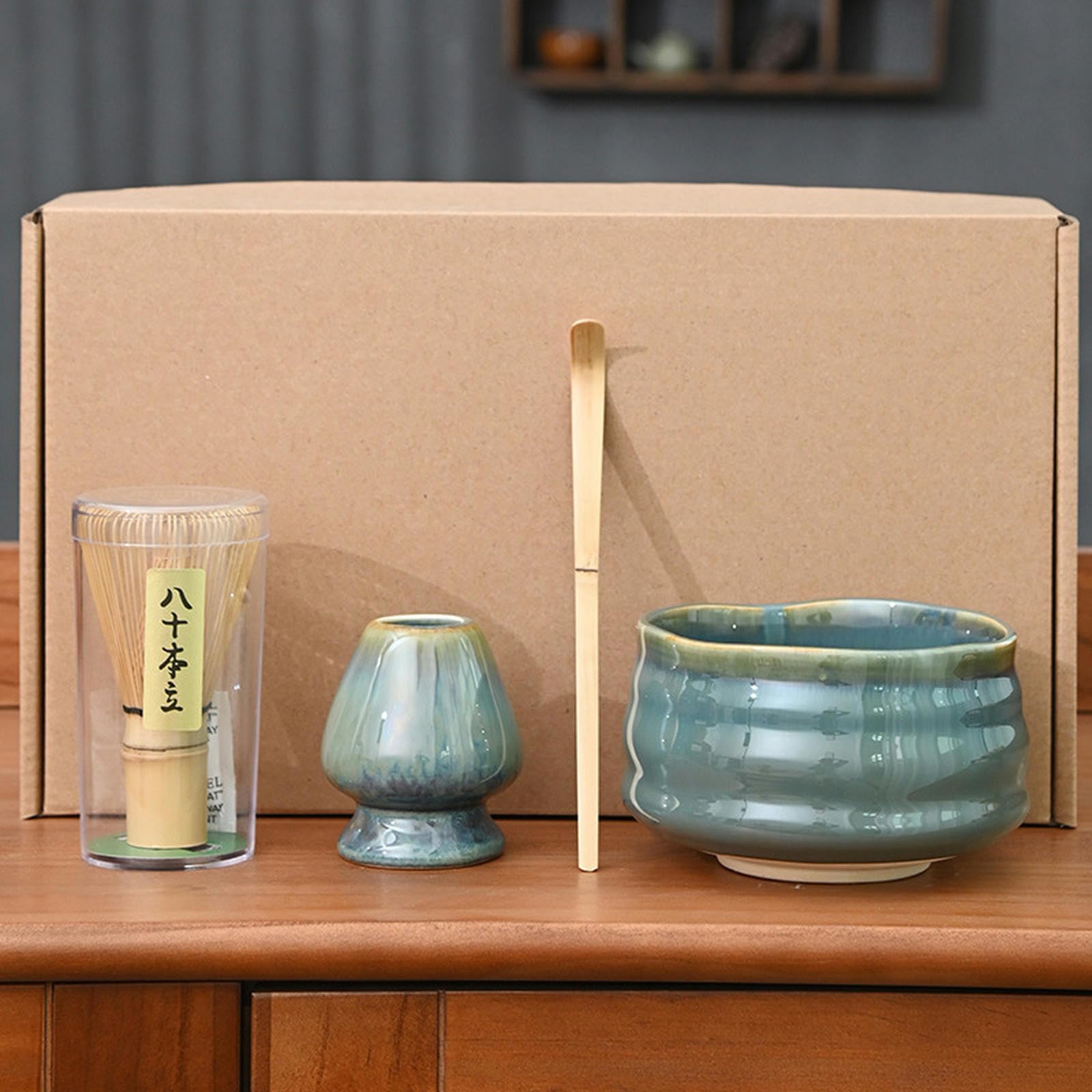Japanisches Matcha-Schüssel-Set aus Keramik, einfaches und personalisiertes Haushaltsgeschirr, lila und rot