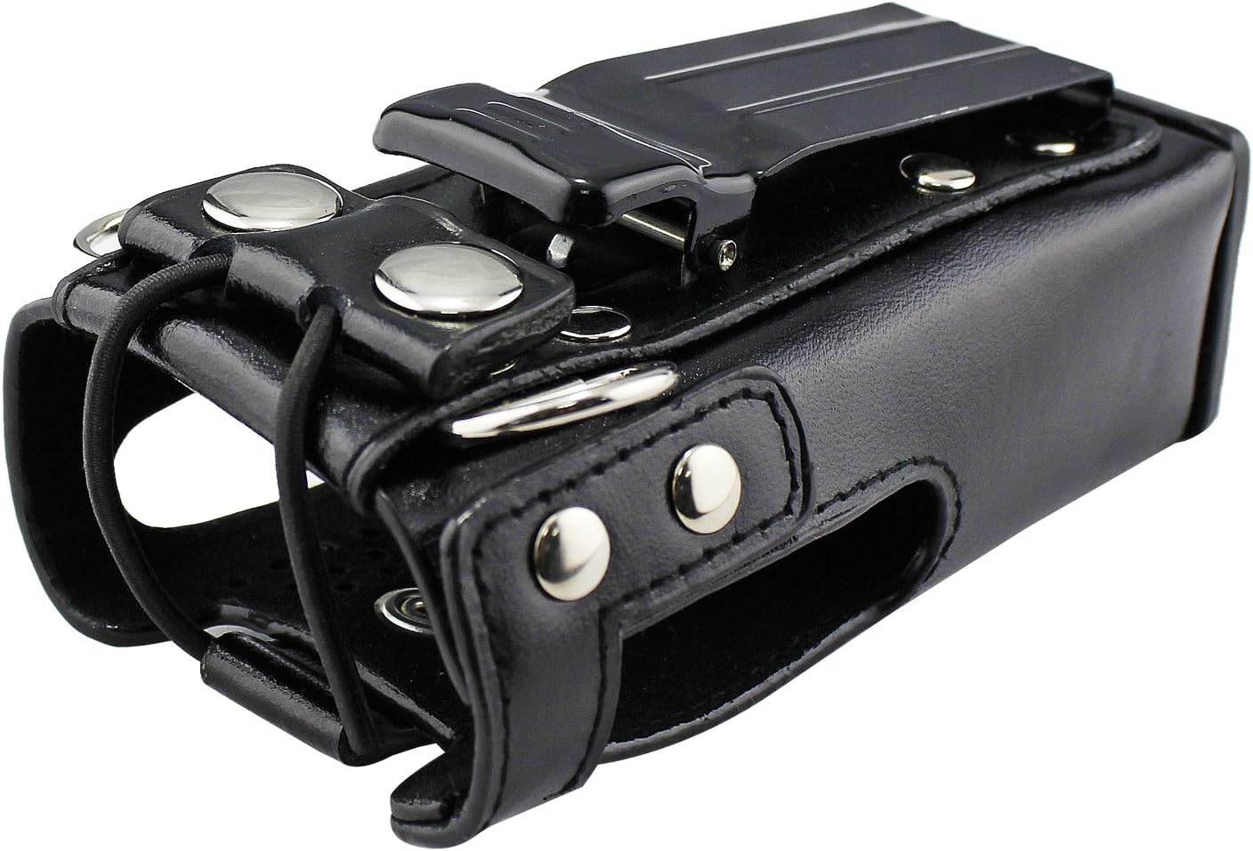 abcGoodefg Boston Leather Firefighter Bundle Hard Leather Case Carrying Holder Holster Compatible with Motorola Two Way Radio HT750 HT1250 HT1550 GP320 GP340 GP360