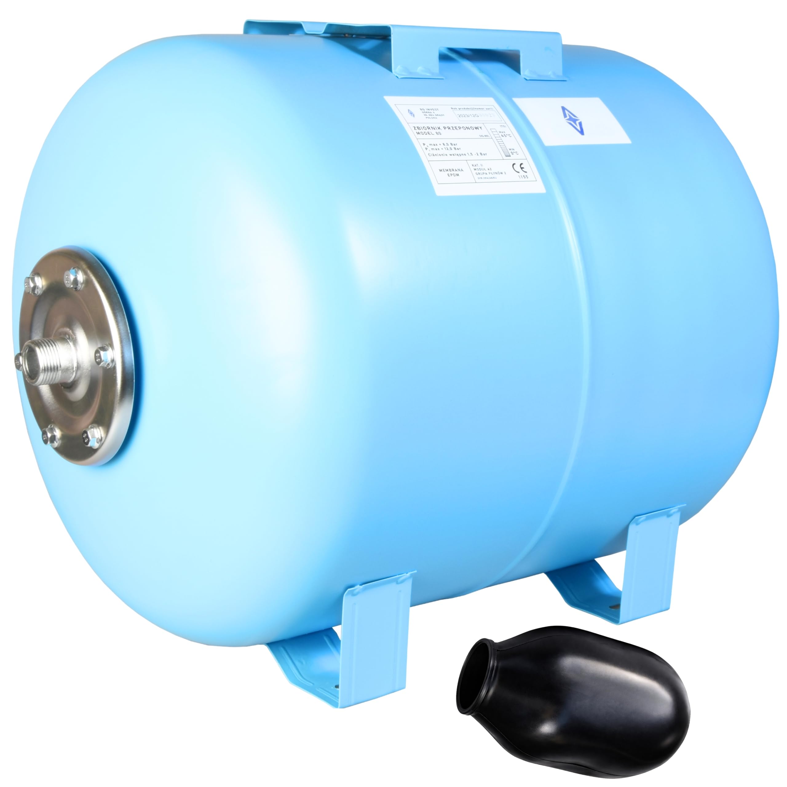 Ausdehnungsgefäß 80L Membrankessel Drucktank Wasser Druckbehälter für Hauswasserwerke und Druckerhöhungsanlagen mit EPDM Membran 80 Liter