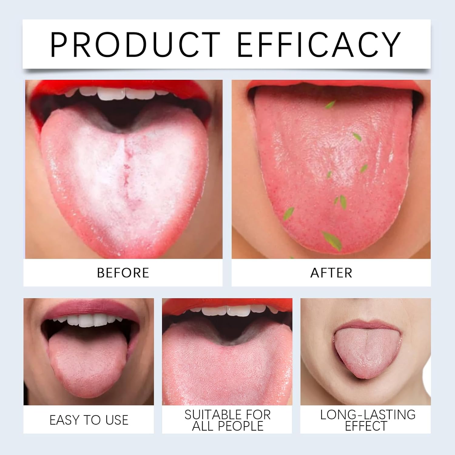 Tongue Cleaner Gel Kit With Scraper Brush, Oral Care Gel for Freshening Breath and Removing Tongue Coating