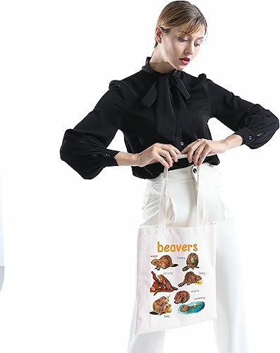 Miniatura 3 de MNIGIU Beaver Tote Bag Beaver Lover Regalo Castor Regalo Amante de Animales Regalo