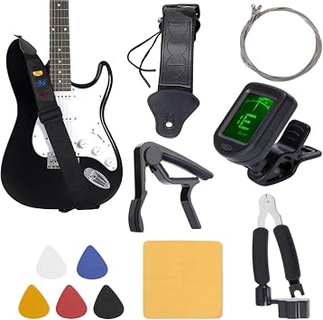 Acoustic Guitar Accessories Kit - Compact - Electric Guitar Maintenance Tool Kit - For Bass, Ukulele, Men, Women, Boys, Girls, Young, Teens, Son, Daughter, Family, Friends, Advanced