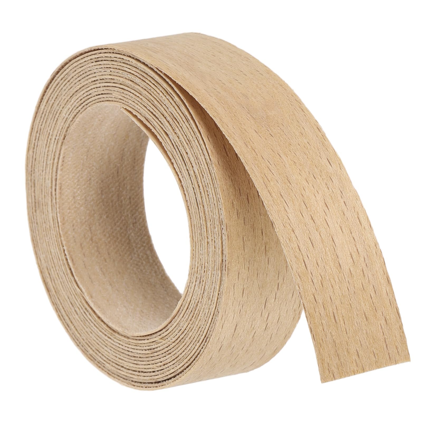 sourcing map 2.2cm x 3 m Wood Veneer Edge Banding, Pre-Glued Flexible Beech Edging Strips, Iron on with Hot Melt Adhesive Wood Tape for Cabinet Repair and Furniture Restoration