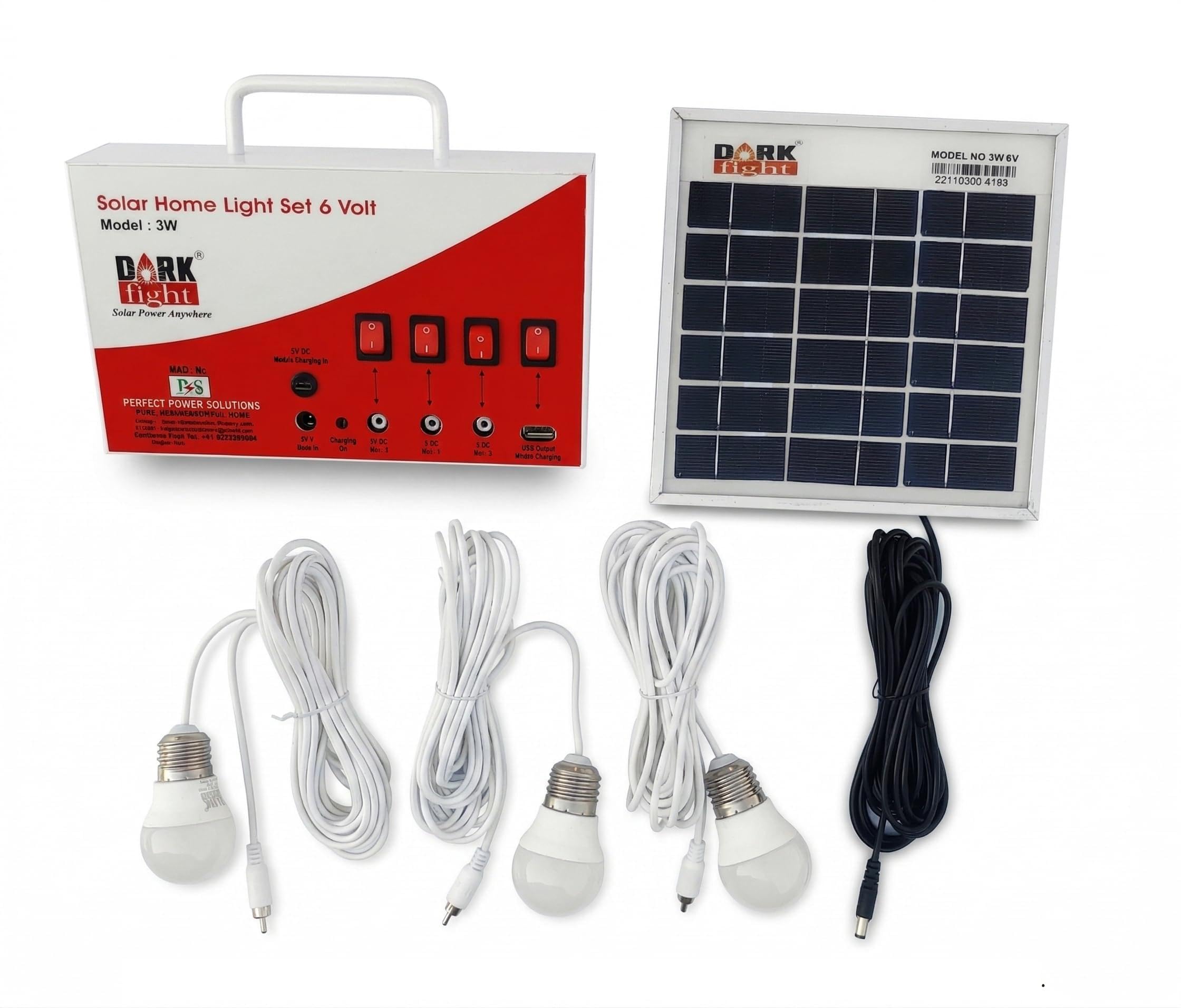 DARK FIGHT USB Solar Home Light Set 6 Volt, Multi-Colored-image-36