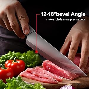 RAXCO Knife Sets for Kitchen with Block,15-Piece German Stainless Steel Kitchen Knives for Professional Cutting,White