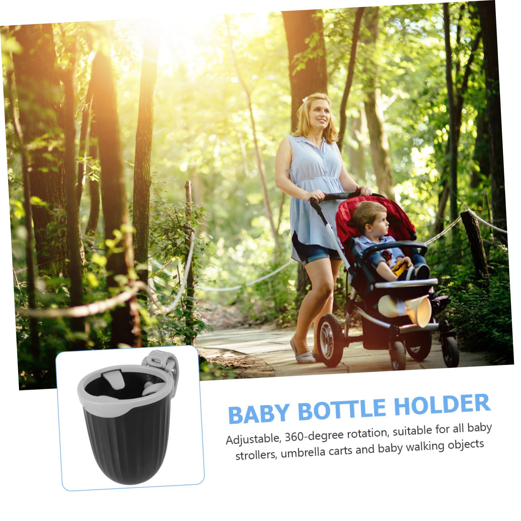 VICASKY 2pièces Support De Gobelet Ajustable Pour Poussette Accessoire Pour Bouteille Et Tasse Pour Nourrir Promenade Classique