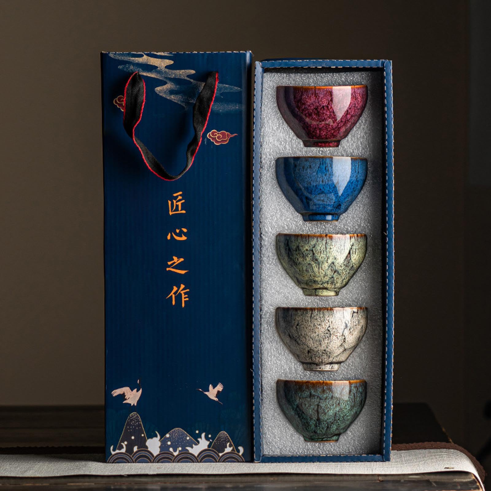 Théière en céramique Kung Fu coffret cadeau Jianzhan chouette et ses tasses