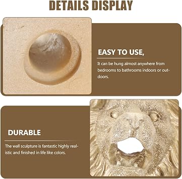 CRAFTHROU Lion Head Wall Hanging Fountain Sprayer Nozzle with Resin Material and Simple Installation for Garden and Fountain Water Feature Decoration