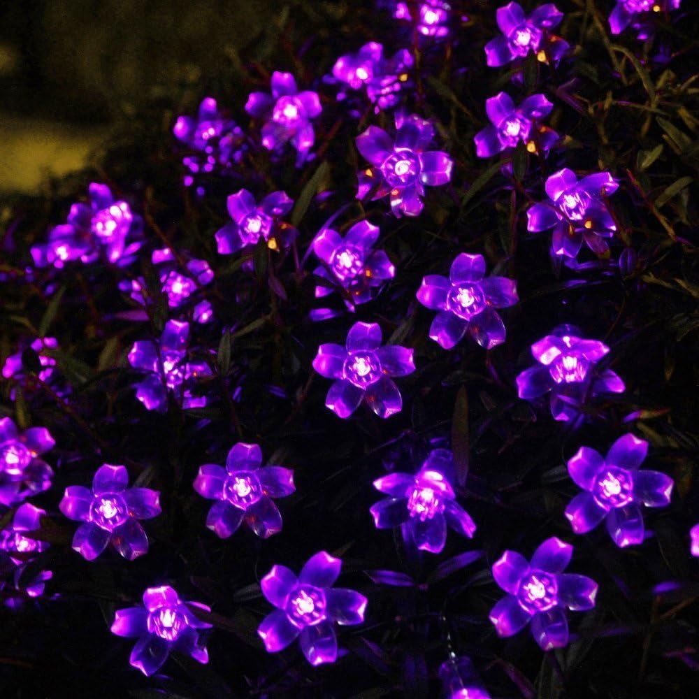 Solar Flower String Lights Outdoor Fairy 50 Led Blossom Lighting for Garden,Patio,Path,Christmas,Indoor,Party