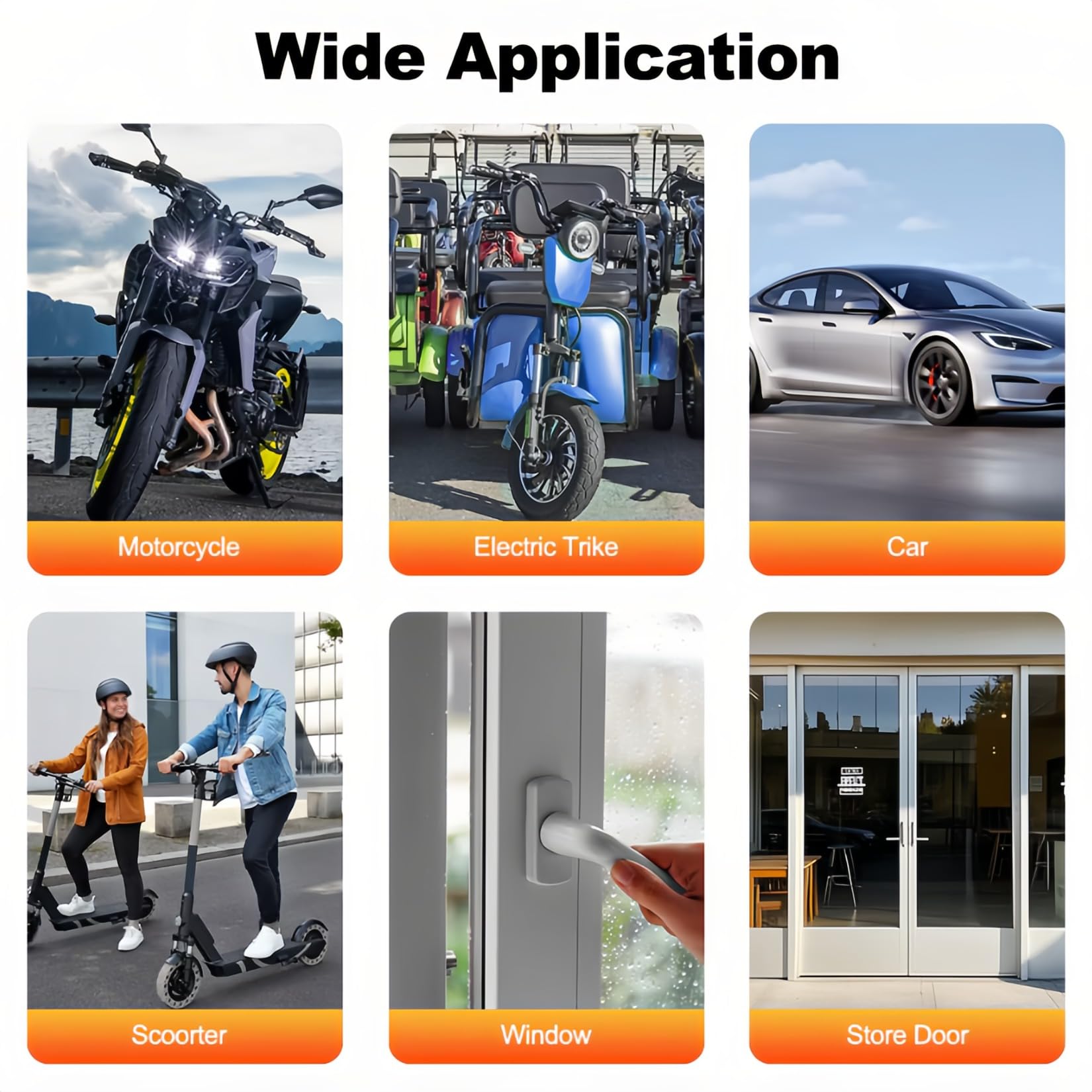 Mengshen 110 dB Tür und Fenster Vibrations Alarm Drahtloser Diebstahlschutz Alarm mit 3 Fernbedienungen Sicherheits Einbruch für Haus Fahrrad Auto Anhänger und Wohnmobil