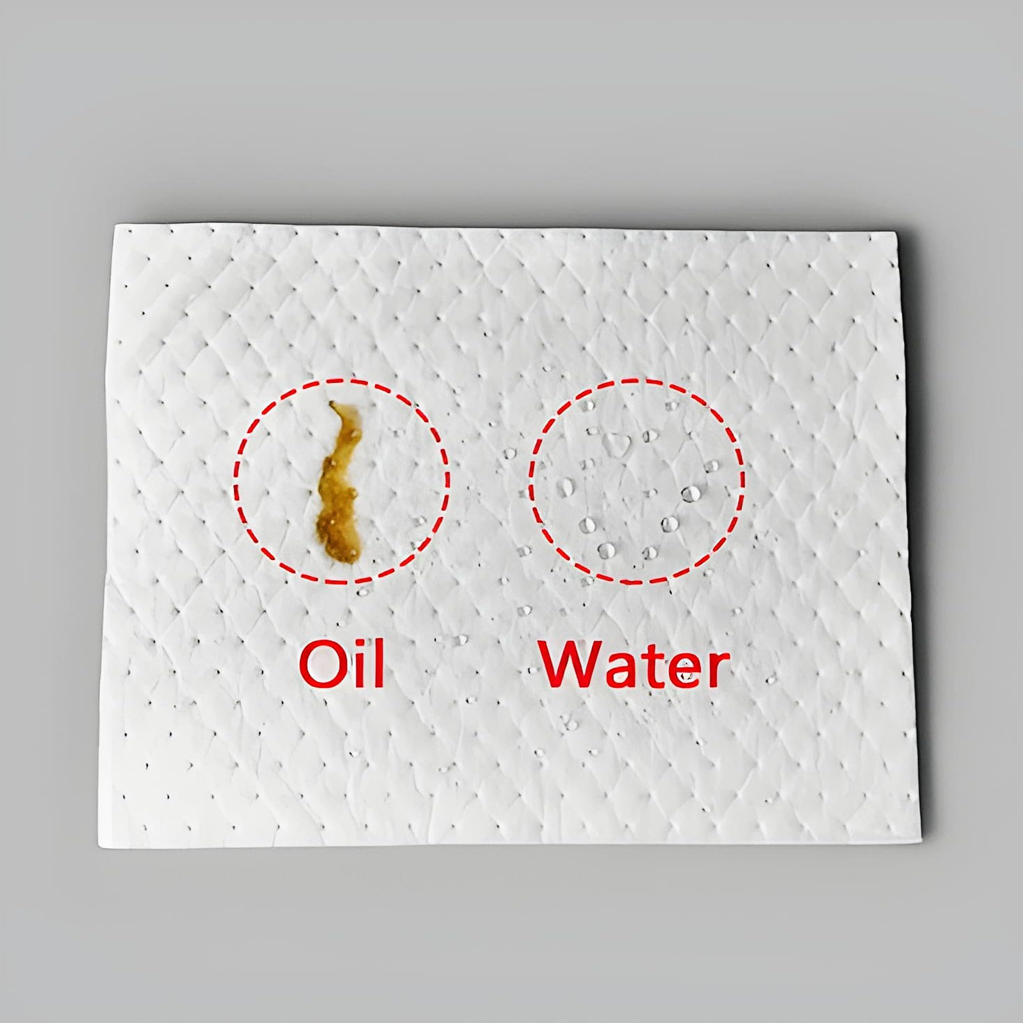 Bricoloco Foglie assorbenti di olio e idrocarburi idrofobici. Assorbente di oli idrorepellenti. Foglia 50 x 40 cm. e 0,5 litri di assorbimento. (100)