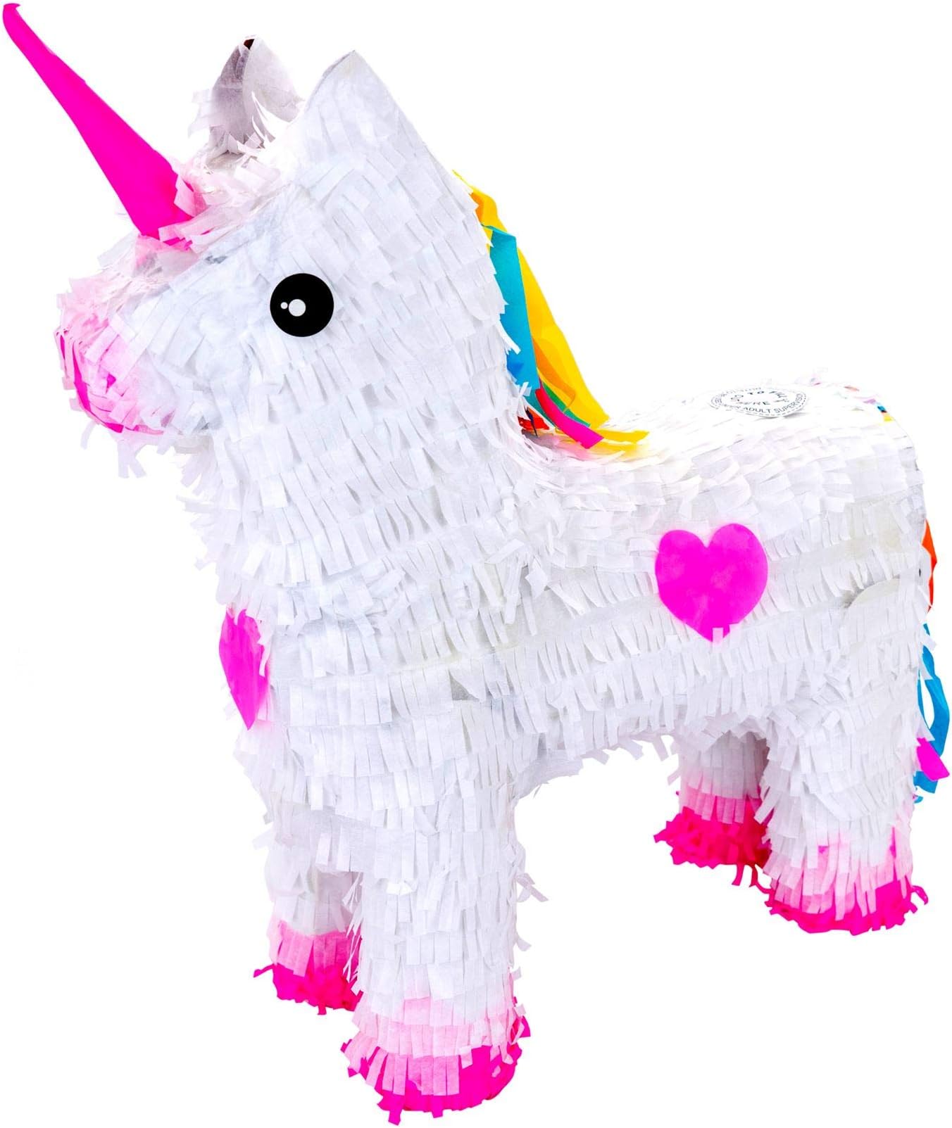 Unicorn Pinata with Blindfold (W53 x D9 x H36cm) | Fill Your Own Kids Large Party Supplies Themed Birthday Accessory Fun Decoration Pinata for Kids Parties & Games
