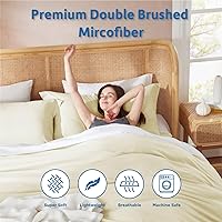 Vista 21 de Nestl Juego de funda de edredón suave de doble cepillado y cierre de botones, juego de 3 piezas: 1 funda de edredón 104 x 98 pulgadas y 2 fundas
