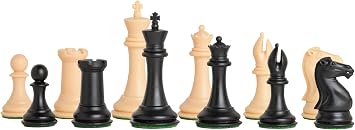 The House of Staunton - The Collector Plastic Chess Set - Pieces Only - 3.75" King - Black & Natural