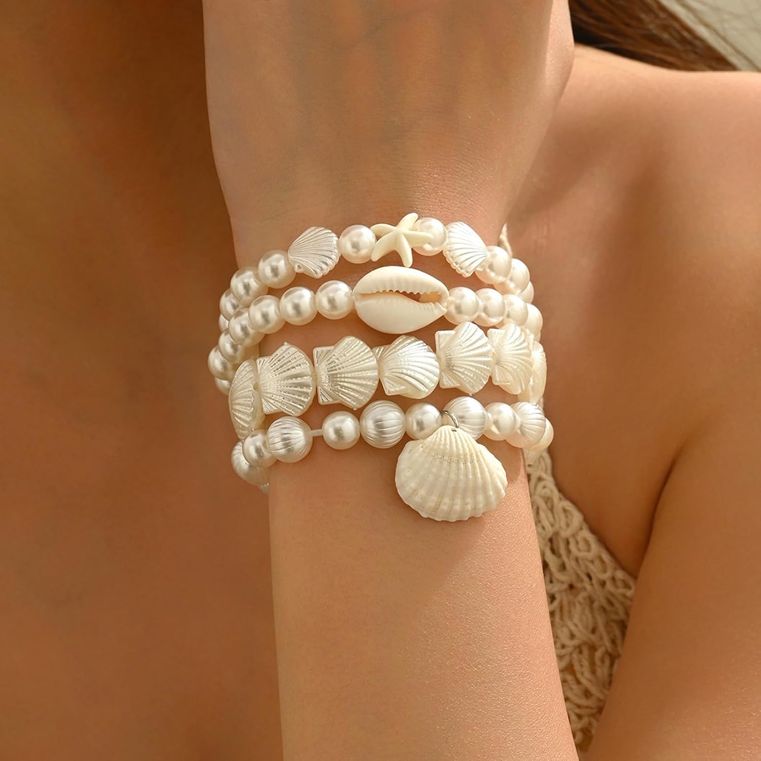 Stackable Bracelets for Women Seashell Bracelet Ocean Bracelet Ocean Jewelry for Women Trendy Ocean Jewelry - Image 3