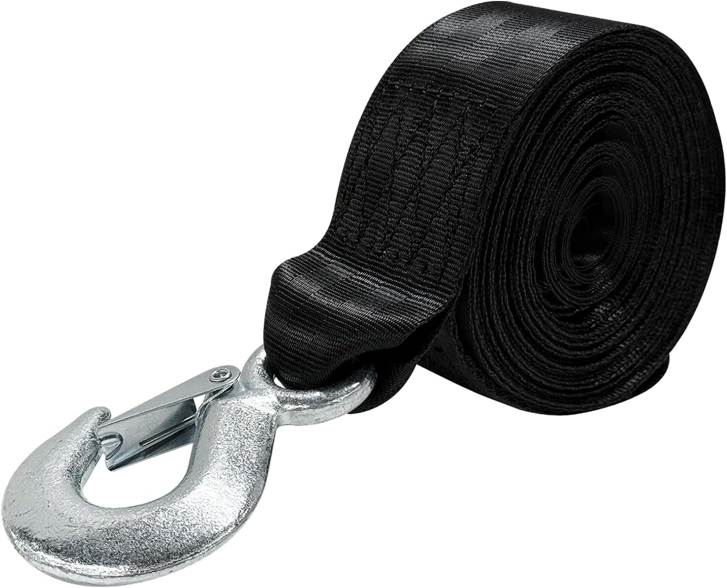 Trailer Winch Strap, 2" x 19.7' 10000 lbs Hand Crank Strap Replacement with Safety Snap Hook, Heavy Duty Strengthened Polyester Emergency Towing Rope for Truck SUV Boat