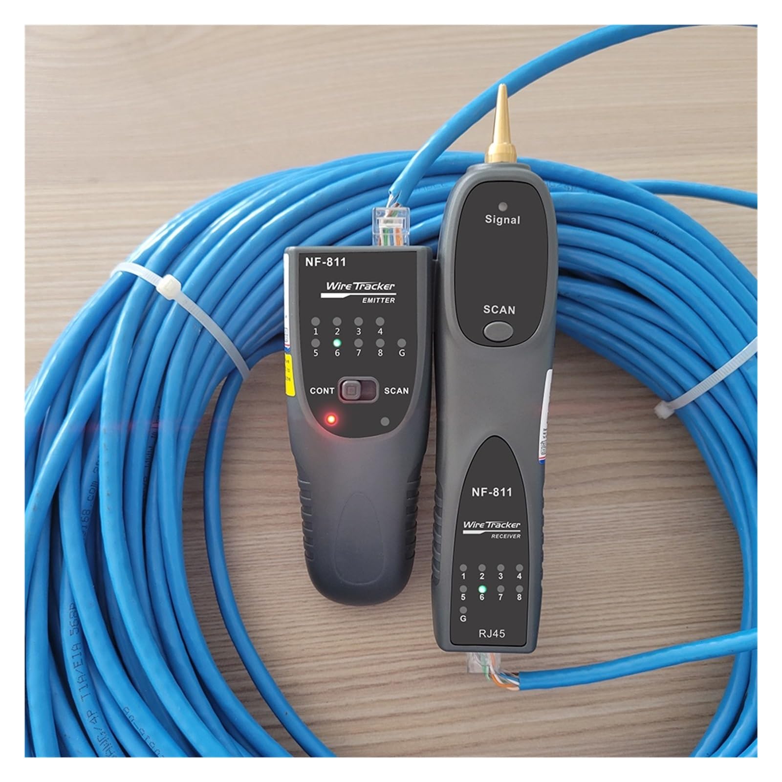 NF-811 Tester Kabli Sieciowych RJ11 RJ45 Lokalizator Przewodów Telefonicznych Z Tonerem Wykrywacz Ethernet Narzędzie Do Testowania Ciągłości Linii Dokładna Szybka Diagnostyka