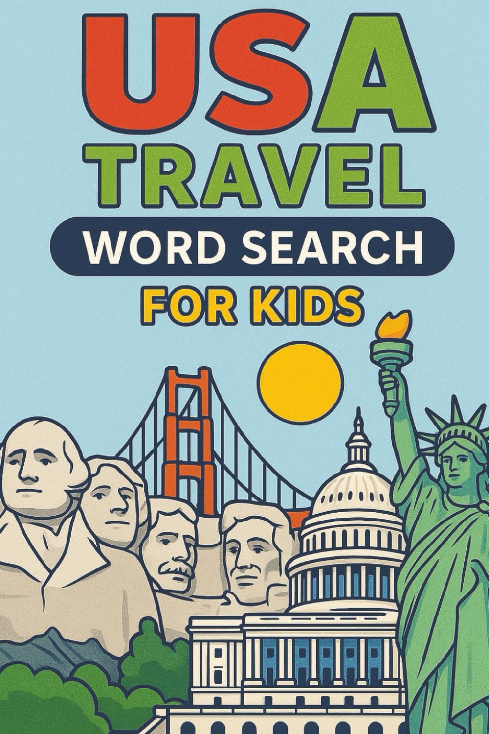 USA Themed Word Search Puzzles Book: Travel Puzzle Book | Kids and Adults Large Print Word Searches