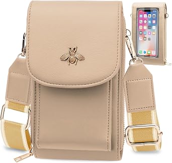 CrossBody Bags with Touchscreen Cell Phone Purse Window Zipper Pocket,RFID Blocking Card Holder iPhone bag for Women
