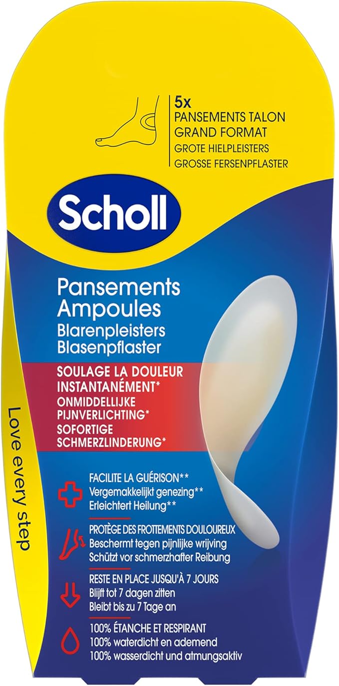 Scholl Pansement Ampoule Pied Grand Format pour talon Boîte de 5