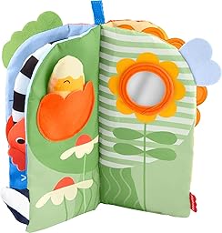 Fisher-Price Libro blandito sensorial de Las Estaciones Juguete para bebés, Actividades para Realizar Boca Abajo, 4 páginas de Juegos entretenidos, para bebés a Partir de 0 Meses, JKP53
