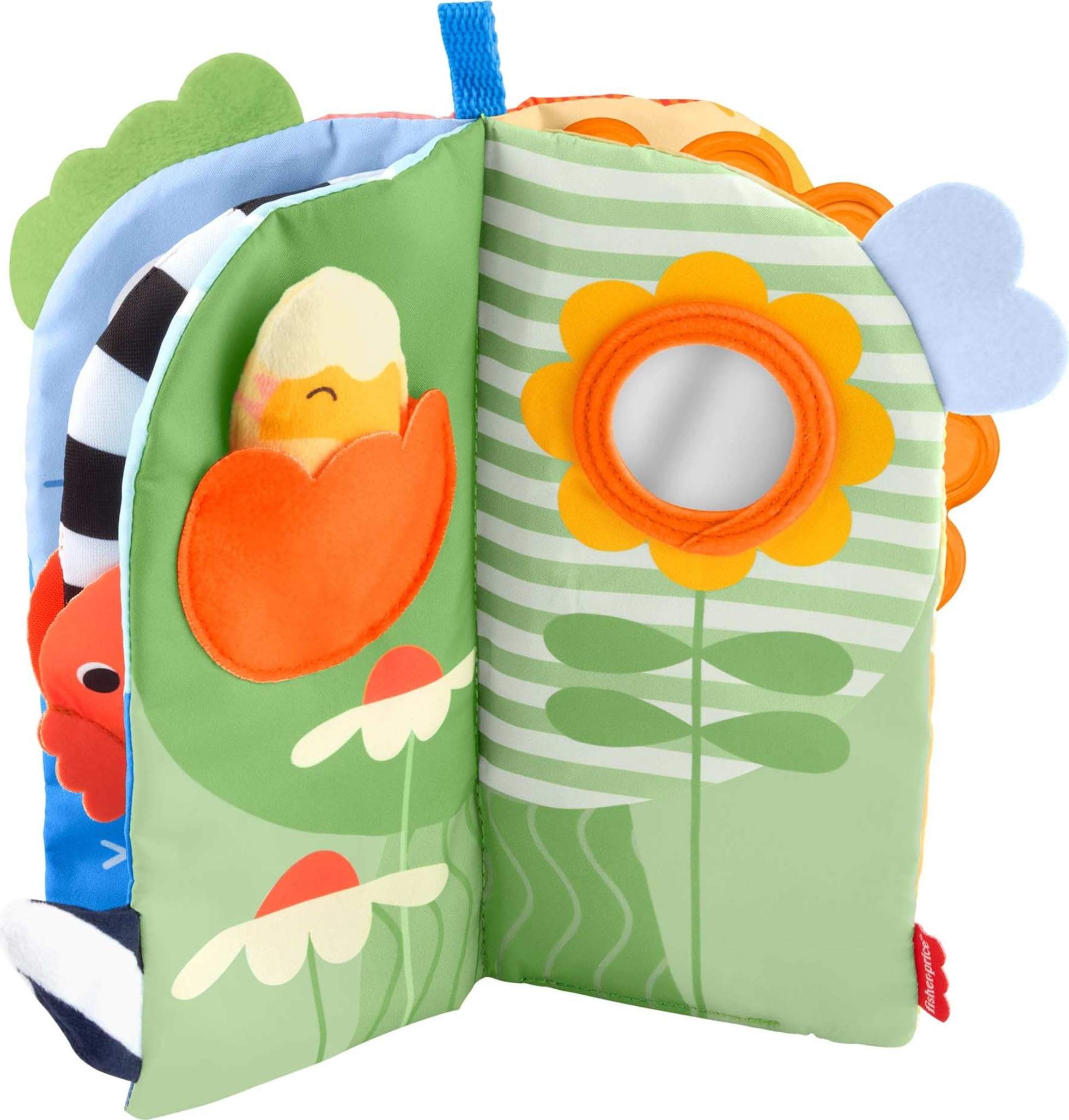 Fisher-Price Libro blandito sensorial de Las Estaciones Juguete para bebés, Actividades para Realizar Boca Abajo, 4 páginas de Juegos entretenidos, para bebés a Partir de 0 Meses, JKP53