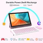 Android 15 Tablet, 10 Inch Tablet, 20GB RAM+128GB ROM/2TB Expandable Tablet PC, 2 in 1 Tablets with Keyboard, Mouse, Case, Stylus, Quad-core 2.0GHz CPU HD Screen, 5G WiFi 6 BT 5.0, 8MP Camera Tableta