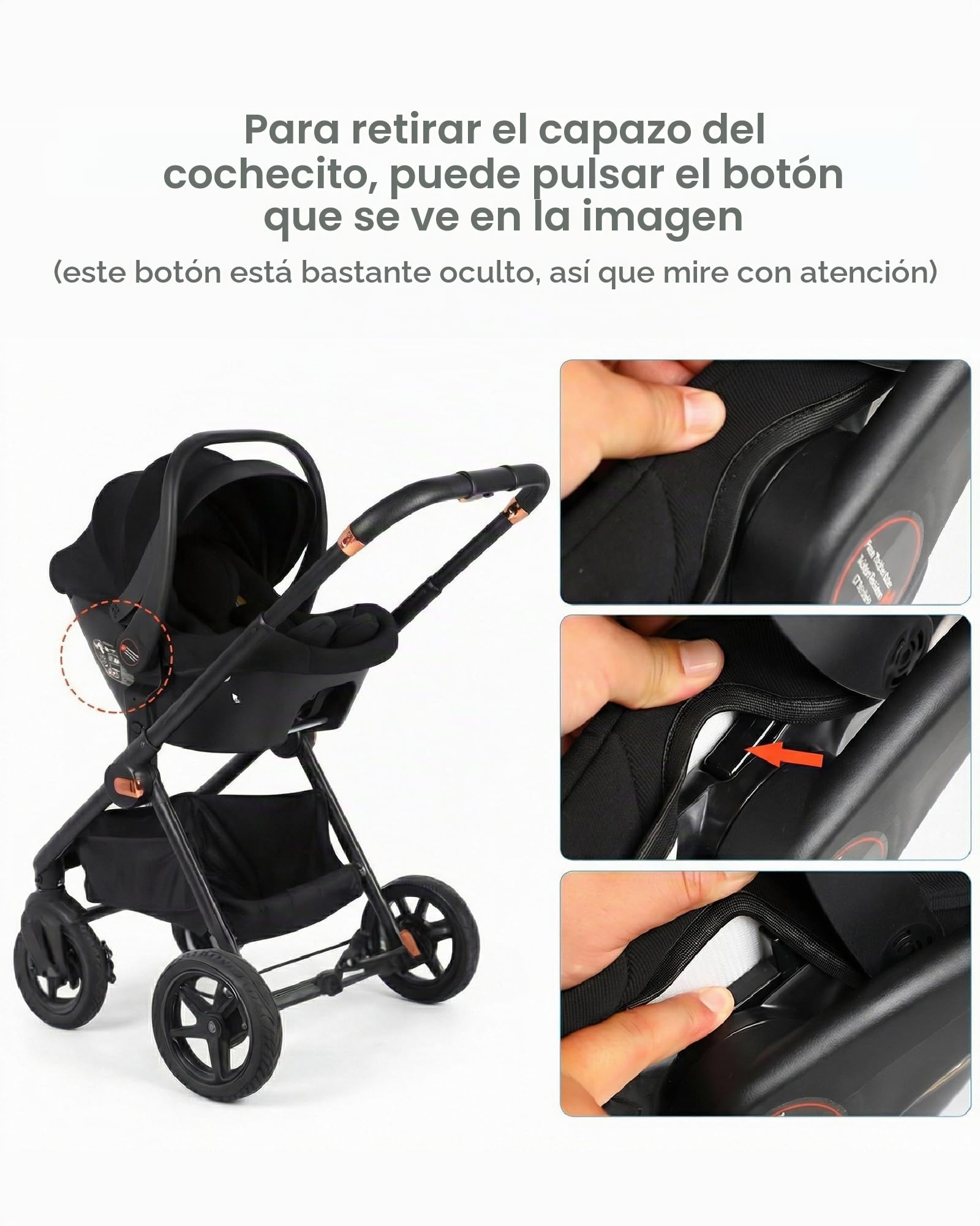 Silla coche bebe para bebés 40-85 cm i-Size puntos protección lateral, silla de coche bebe, Orientación trasera cinturón de seguridad de 3