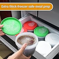 Vista 19 de EONJOE Recipientes de plástico de 2 onzas con tapas, recipiente pequeño para aderezo de ensalada para llevar, tazas para salsas y condimentos