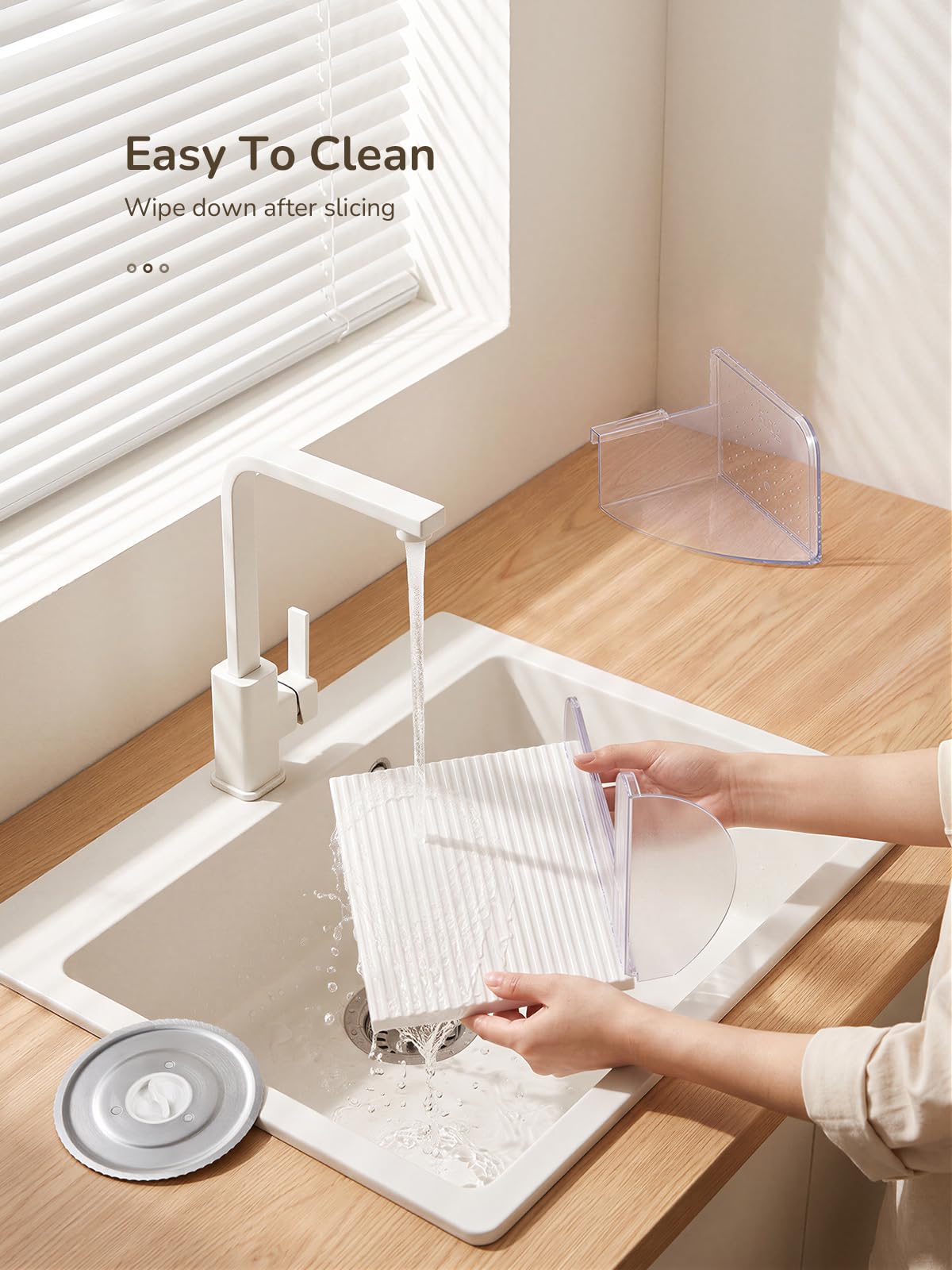 Yabano Trancheuse Électrique Pliable 150W, Blanc