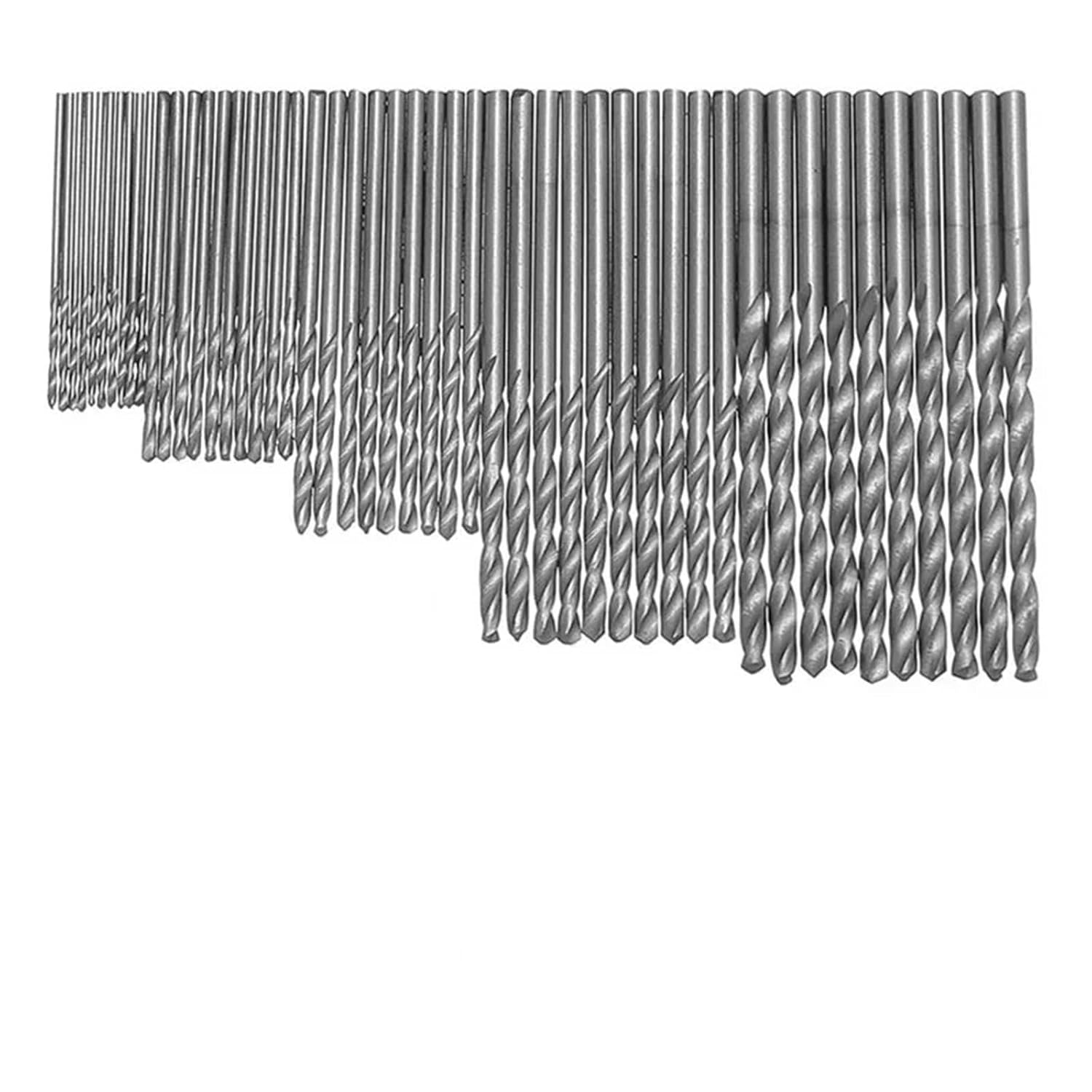 Titanium Coated Drill Bit Diameter 1/1.5/2/2.5/3mm HSS High Speed Steel Drill Bit Set Tool, Electric Tool 50Pcs(Uncoated)