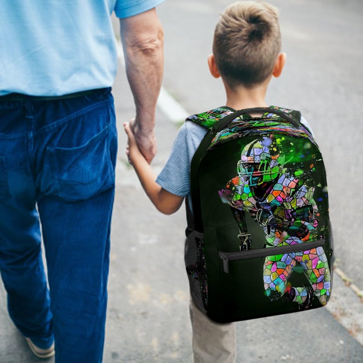 College Bookbag Football School Bag Business Laptop Backpack Travel Hiking Daypack Large Diaper Bag for Adult Girls Boys