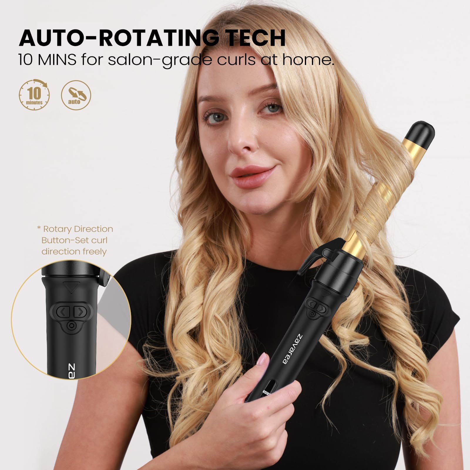Automatic Rotating Curling Iron Set with 3 Ceramic Barrels