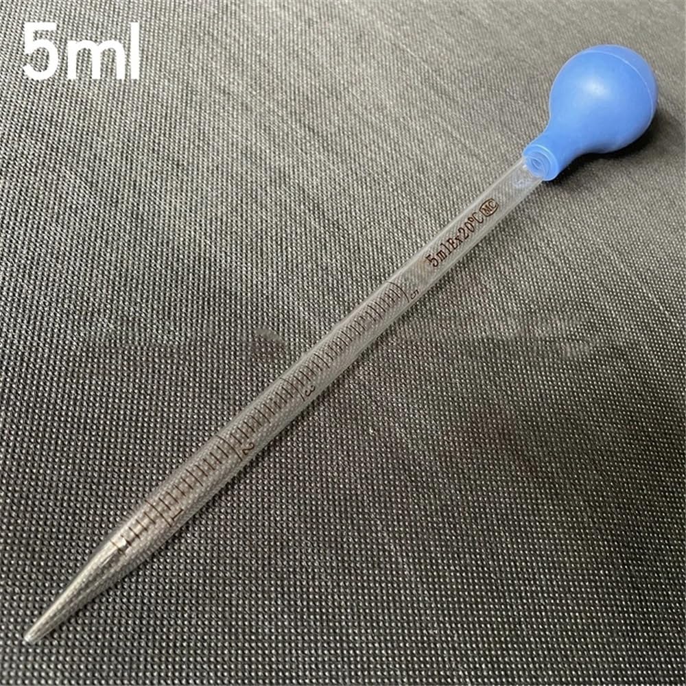 Pipetten-Set aus Glas mit Silikonball, graduiert von 0,5 bis 10 ml(5ml 10pcs)