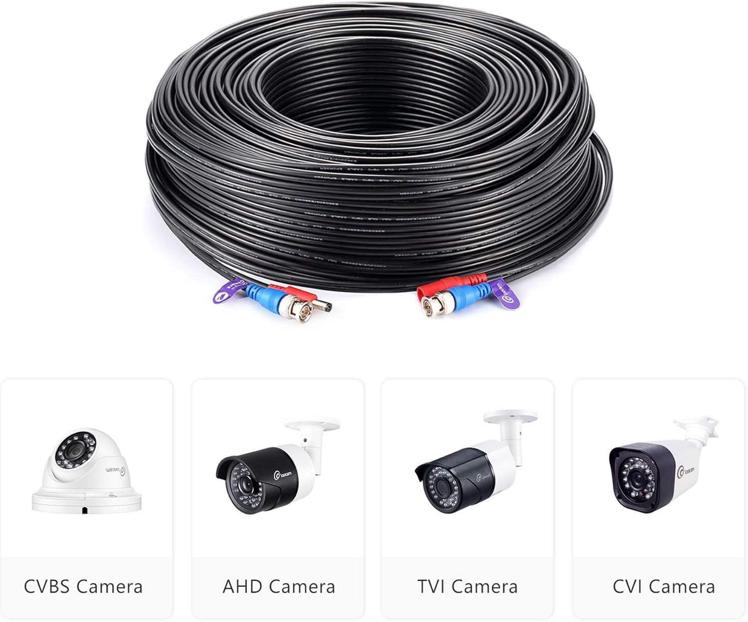 Rеvіеw Prоduсt Loocam 300ft All-in-one BNC Video and Power Cable for CCTV Security Camera,Extension Coaxial Cable with BNC Video and Power Connectors Copper Braid Shielded Wire for Surveillance Camera System(black) Rеvіеw Loocam 300ft All-in-one BNC Video and Power Cable for CCTV Security Camera,Extension Coaxial Cable with BNC Video and Power Connectors Copper Braid Shielded Wire for Surveillance Camera System(black)