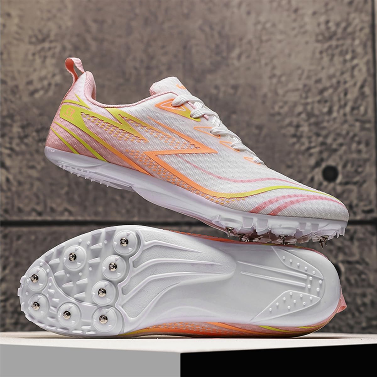 Chaussures d'athlétisme 8 Pointes pour Hommes Femmes Chaussures Course De Sprint Saut pour Sprint et mi-Distance